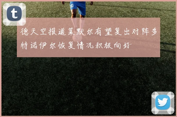 德天空报道莱默尔有望复出对阵多特诺伊尔恢复情况积极向好